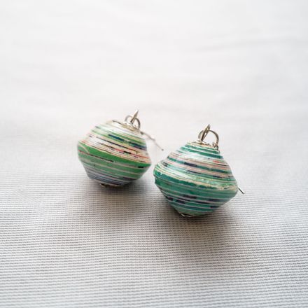 Hand-Rolled Bead Earrings - Turquoise Radiance