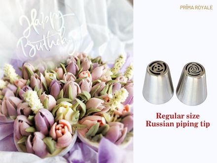 Russian piping tips regular standard set of 2 buttercream flower cake decorating nozzles piping tip