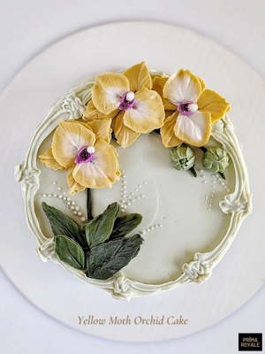 Yellow Moth Orchid Cake (downloadable)