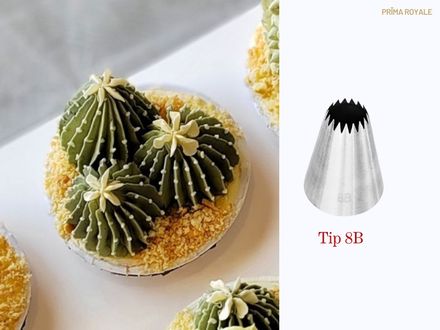 Tip 8B large open star tip vintage cake cactus cupcake decorating tip buttercream flower cake piping