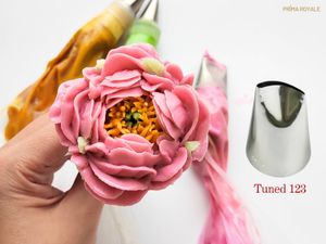 TUNED korean tip 123 peony piping tip cake decorating tip buttercream flower cake curved tip