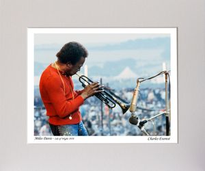 Miles Davis - On stage - close-up - 1970 Isle of Wight Festival - Mounted Print - (12&quot;x10&quot;) [323006]
