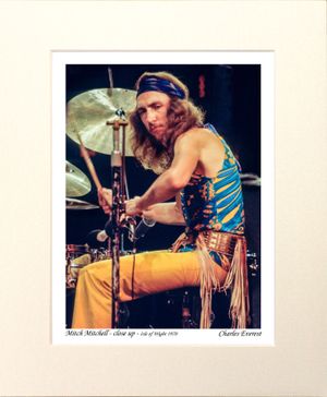 Jimi Hendrix Experience - Mitch Mitchell -  close up - 1970 IOW - Mounted Print - (12"x10") [321194]