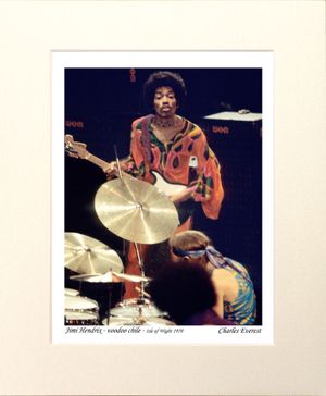 Jimi Hendrix - voodoo chile - 1970 Isle of Wight Festival - Mounted Print - (12"x10") [321088]