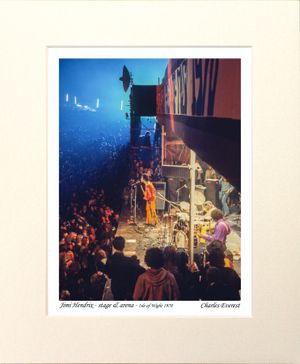 Jimi Hendrix Experience - On stage -  with arena - 1970 IOW - Mounted Print - (12"x10") [321118]