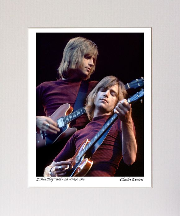 The Moody Blues - Justin Haywards - (seeing double) - 1970 IOW - Mounted Print - 12&quot;x10&quot; [323273]