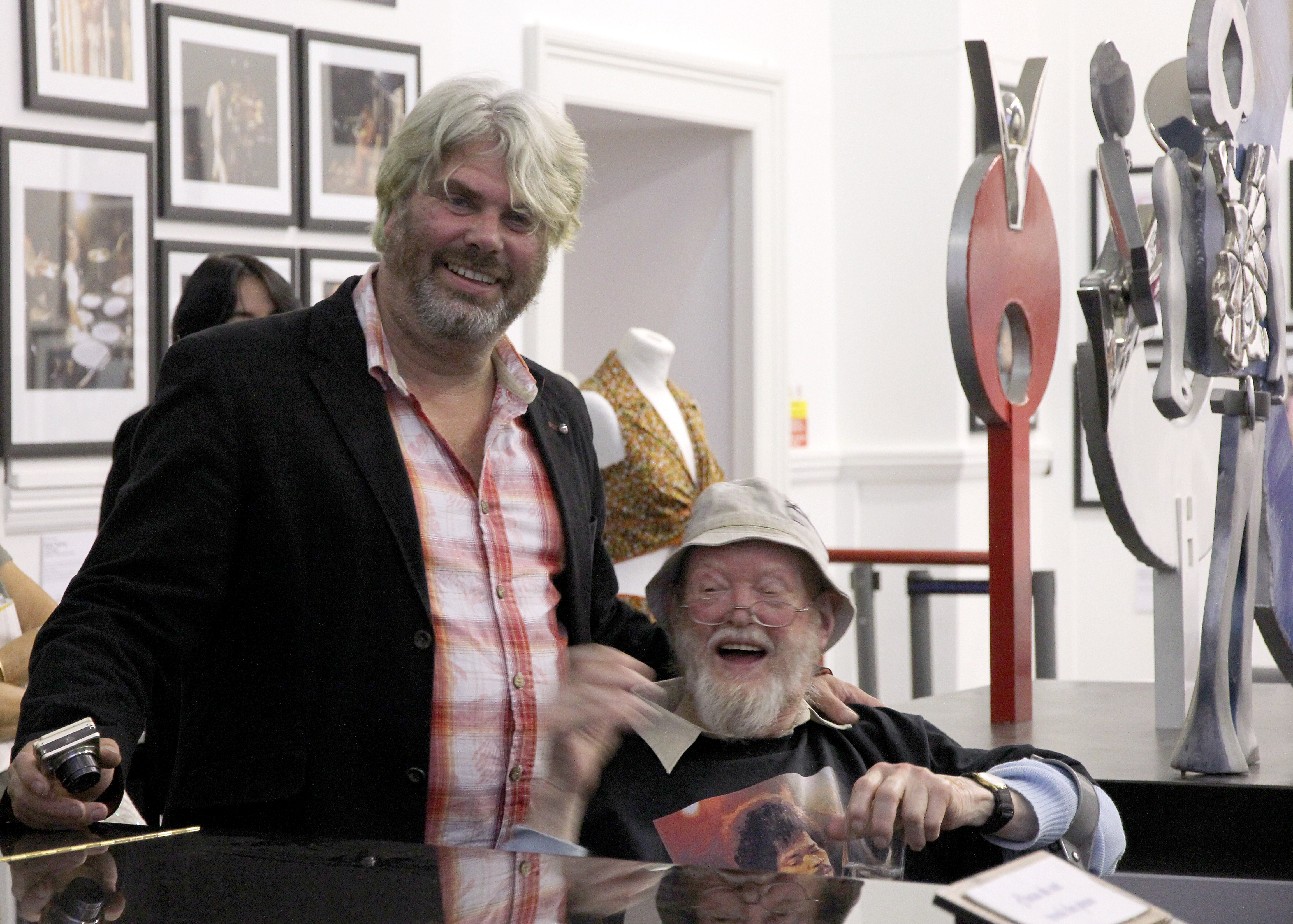 Guy Portelli with Charles Everest at Swansea exhibition opening