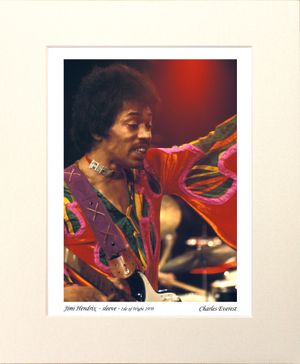 Jimi Hendrix - sleeve - 1970 Isle of Wight Festival - Mounted Print - (12"x10") [321132]