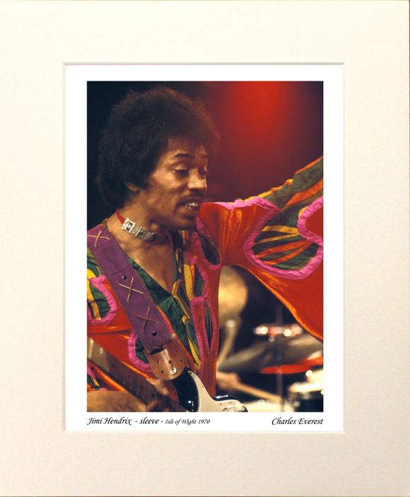Jimi Hendrix - sleeve - 1970 Isle of Wight Festival - Mounted Print - (12"x10") [321132]