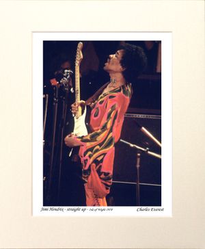 Jimi Hendrix - straight up - 1970 Isle of Wight Festival - Mounted Print - (12"x10") [320975]