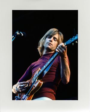 The Moody Blues - Justin Hayward - (c/u night) - 1970 IOW - Mounted Print - (20&quot;x16&quot;) [322160]