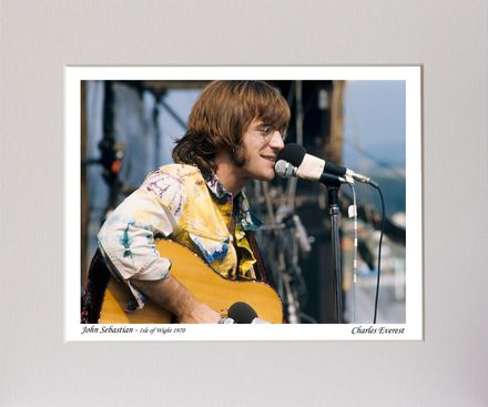 John Sebastian - close up - 1970 Isle of Wight Festival - Mounted Print - (12&quot;x10&quot;) [321255]