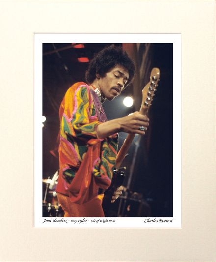 Jimi Hendrix - ezy ryder - 1970 Isle of Wight Festival - Mounted Print - (12"x10") [323433]