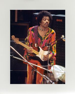 Jimi Hendrix - (Guitar Hero) - 1970 IOW Festival - Mounted Print - (20&quot;x16&quot;) [323372]
