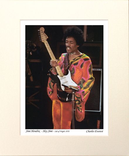 Jimi Hendrix - Hey Jimi - 1970 Isle of Wight Festival - Mounted Print - (12"x10") [320944]