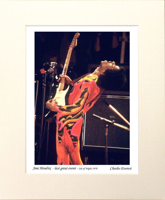 Jimi Hendrix - last great event - 1970 Isle of Wight Festival - Mounted Print - (12"x10") [320999]