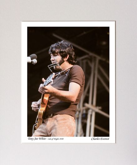 Tony Joe White - On stage - close up - 1970 IOW Festival - Mounted Print - (12&quot;x10&quot;) [321026]