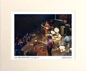 Jimi Hendrix Experience - Jimi, Billy, Mitch &amp; Eric - 1970 IOW - Mounted Print - (12"x10") [321071]