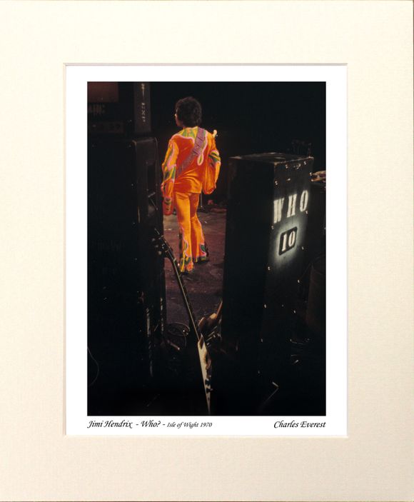 Jimi Hendrix - Who? - 1970 Isle of Wight Festival - Mounted Print - (12"x10") [320937]