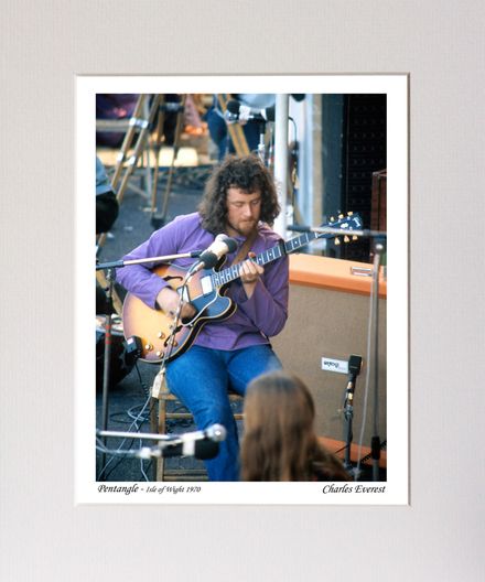 Pentangle - John Renbourn - (Gibson guitar) - 1970 IOW Festival - Mounted Print - (12&quot;x10&quot;) [323297]