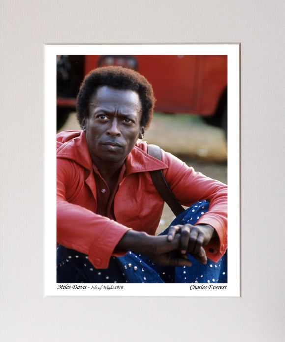 Miles Davis - &quot;Miles away&quot; - 1970 Isle of Wight Festival - Mounted Print - (12&quot;x10&quot;) [321309]
