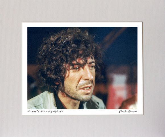 Leonard Cohen - close up - 1970 Isle of Wight Festival - Mounted Print - (12&quot;x10&quot;) [321033]