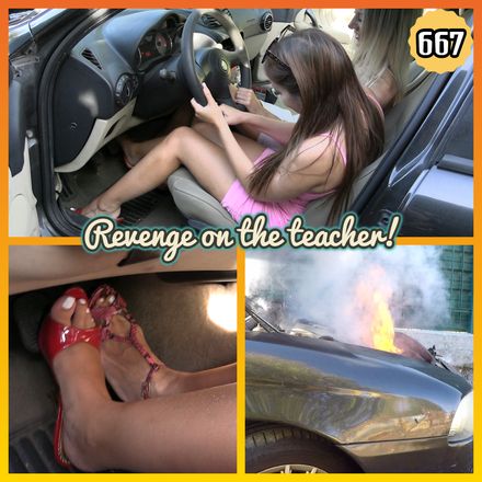 667 : Revenge on the teacher - Engine blowout! Starring Miss Swami &amp; Miss Ashley