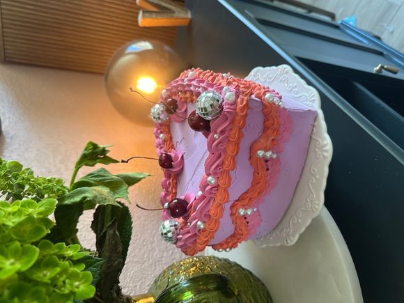 Lavender Disco Heart Medium Display Cake