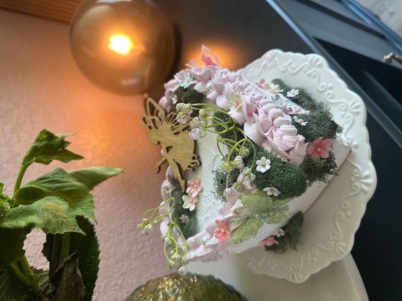 Fairy Garden Large Heart Display Cake
