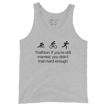 Triathlon Still Married Boyfriend Tank Dark Text