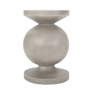 Light Gray Outdoor Pedestal Side Table, 26.5 in.