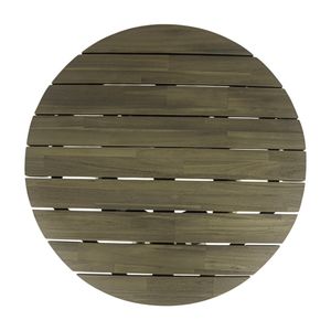 Gray Acacia Wood Round Outdoor Coffee Table