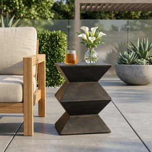 Sandstone Gray Magnesium Oxide Outdoor Side Table