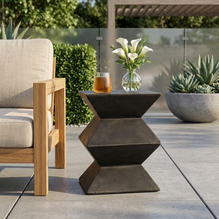 Sandstone Gray Magnesium Oxide Outdoor Side Table