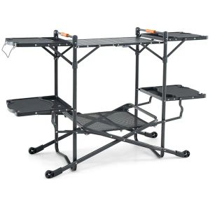 Folding Camping Prep Table with Four Side Tables