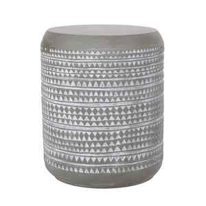 Light Gray Geometric Outdoor Side Table