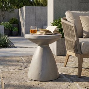 Light Grey Magnesium Oxide Outdoor Side Table