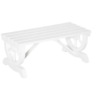 White Fir Wood Garden Bench with Wheel-Style Legs