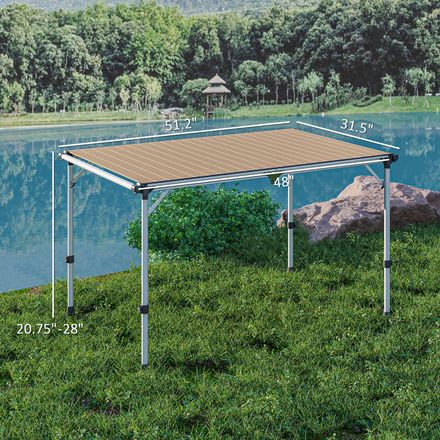 Adjustable Aluminum Folding Camping Table