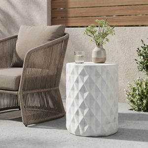 Charcoal Gray Magnesium Oxide Outdoor Side Table