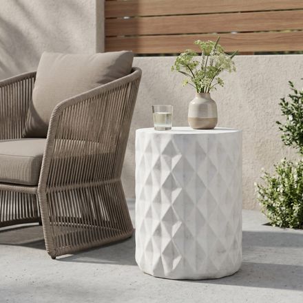 Charcoal Gray Magnesium Oxide Outdoor Side Table