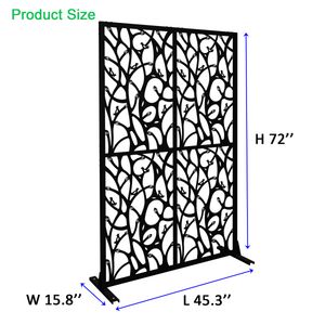 Black Bird-Pattern Metal Decorative Screen