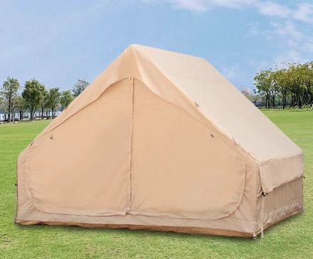 Khaki Inflatable Camping Tent with Hand Pump