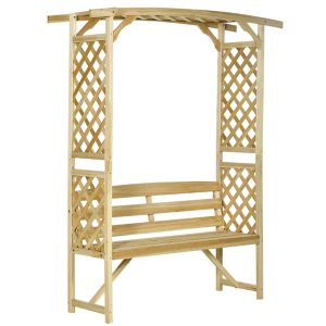 Natural Fir Wood Arbor Bench with Side Trellises