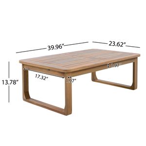 Light Teak Acacia Wood Outdoor Coffee Table