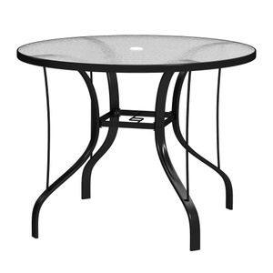 38-Inch Round Glass Patio Dining Table