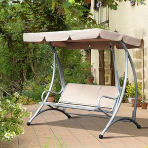 Three-Seat Outdoor Patio Swing with Canopy