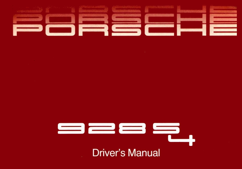 Owners Manual Porsche 928 S4 1987 English