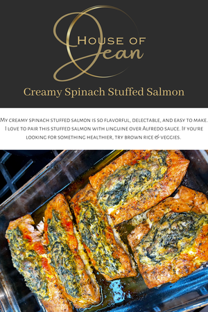 Creamy Spinach Stuffed Salmon 