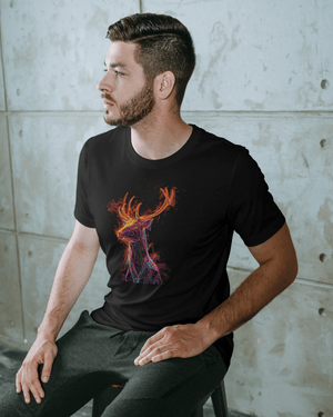 Neon Orange Deer Graphic Men's Premium Heavyweight Tee